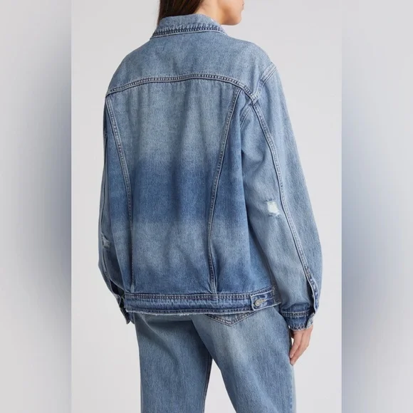 NWT Hidden jeans distressed oversized denim jacket size small - Picture 4 of 9
